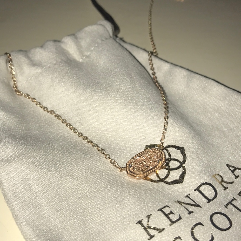 Kendra Scott Rose Gold Druzy Necklace